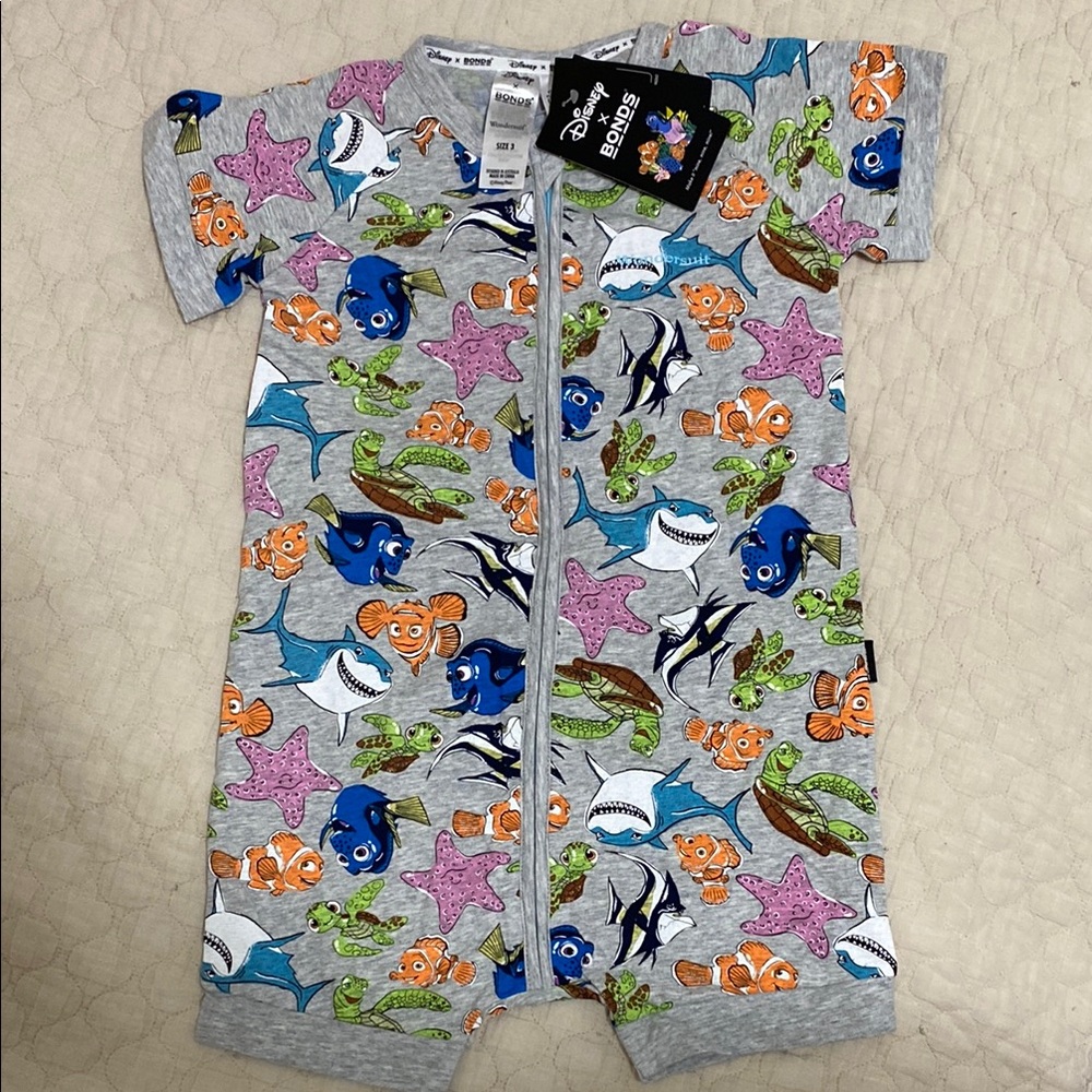 NWT Bonds x Disney Finding Nemo Zip Romper AUS Size 3 24-36 months